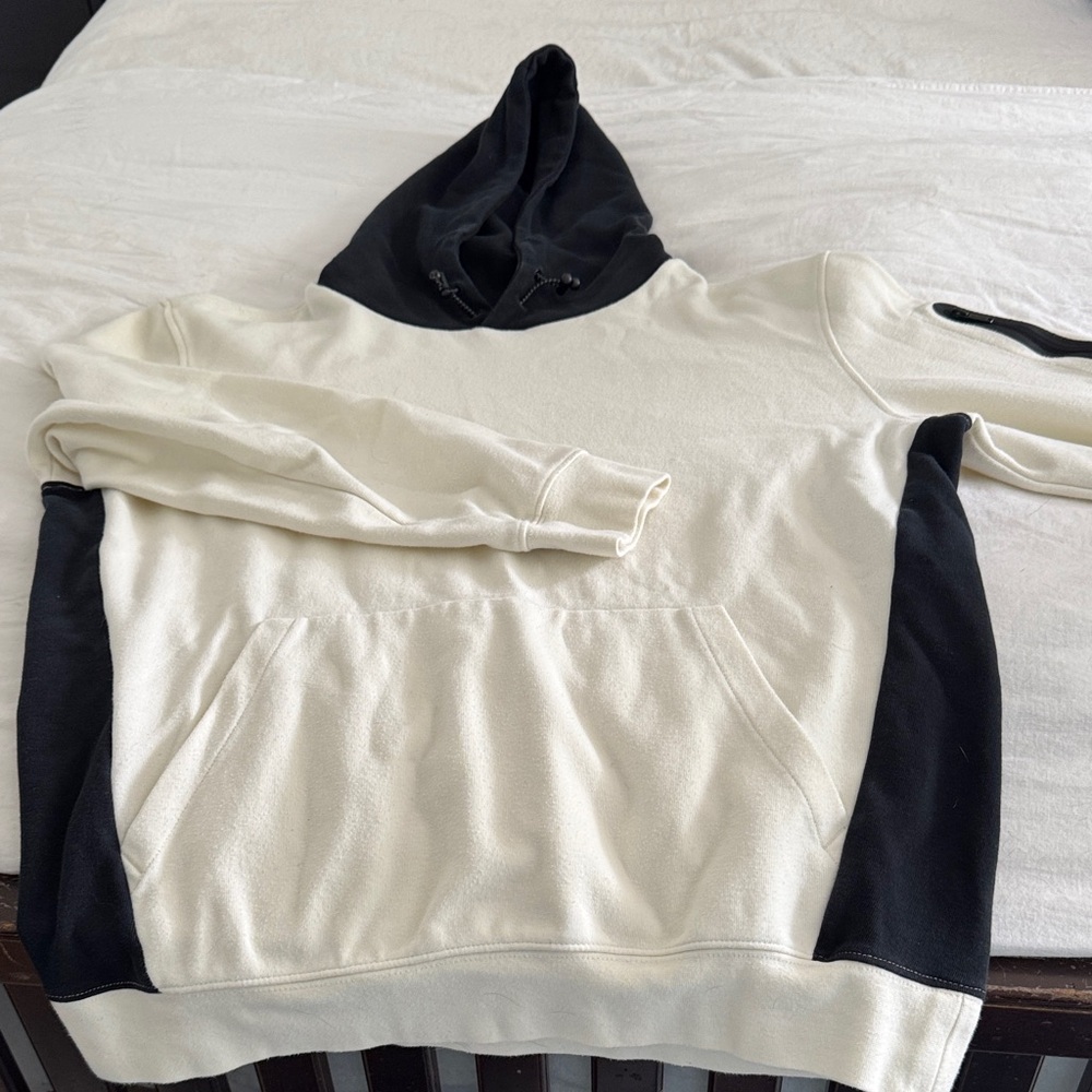 Two-Tone Black and Cream Hoodie